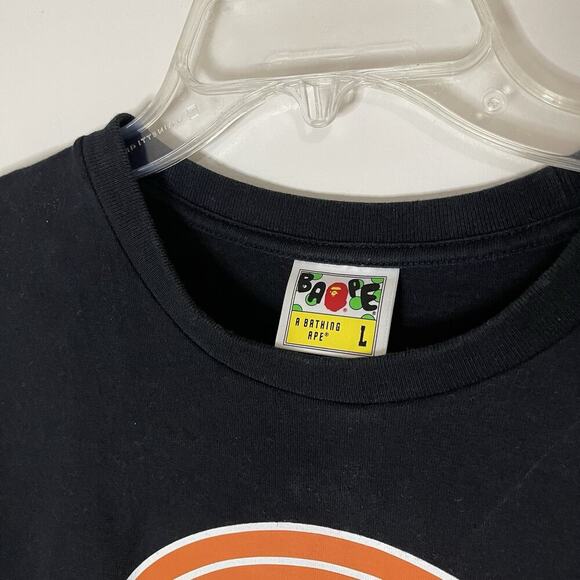 Authentic A Bathing Ape BAPE busy works ape head logo black tshirt Large - Picture 2 of 8